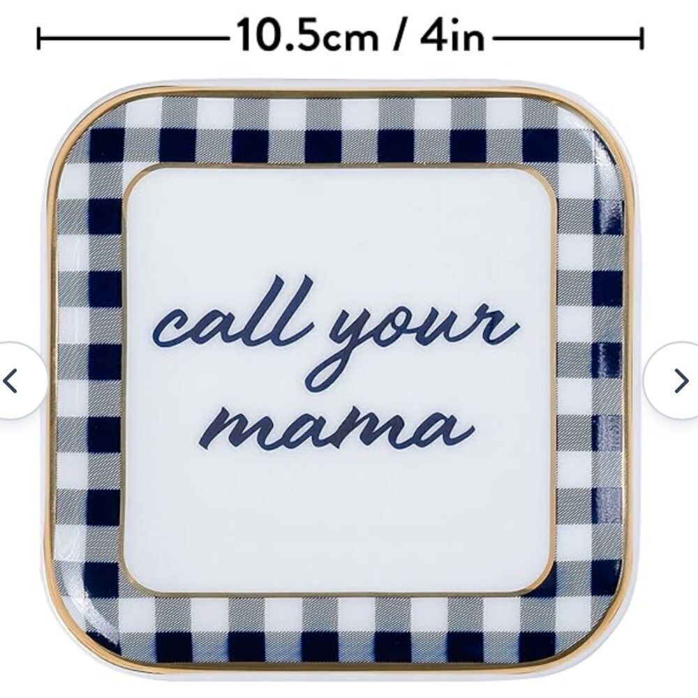 Draper James Decorative Accent Ceramic Trinket Tray, Call Your Mama NWT Ipsy bag - Picture 4 of 6